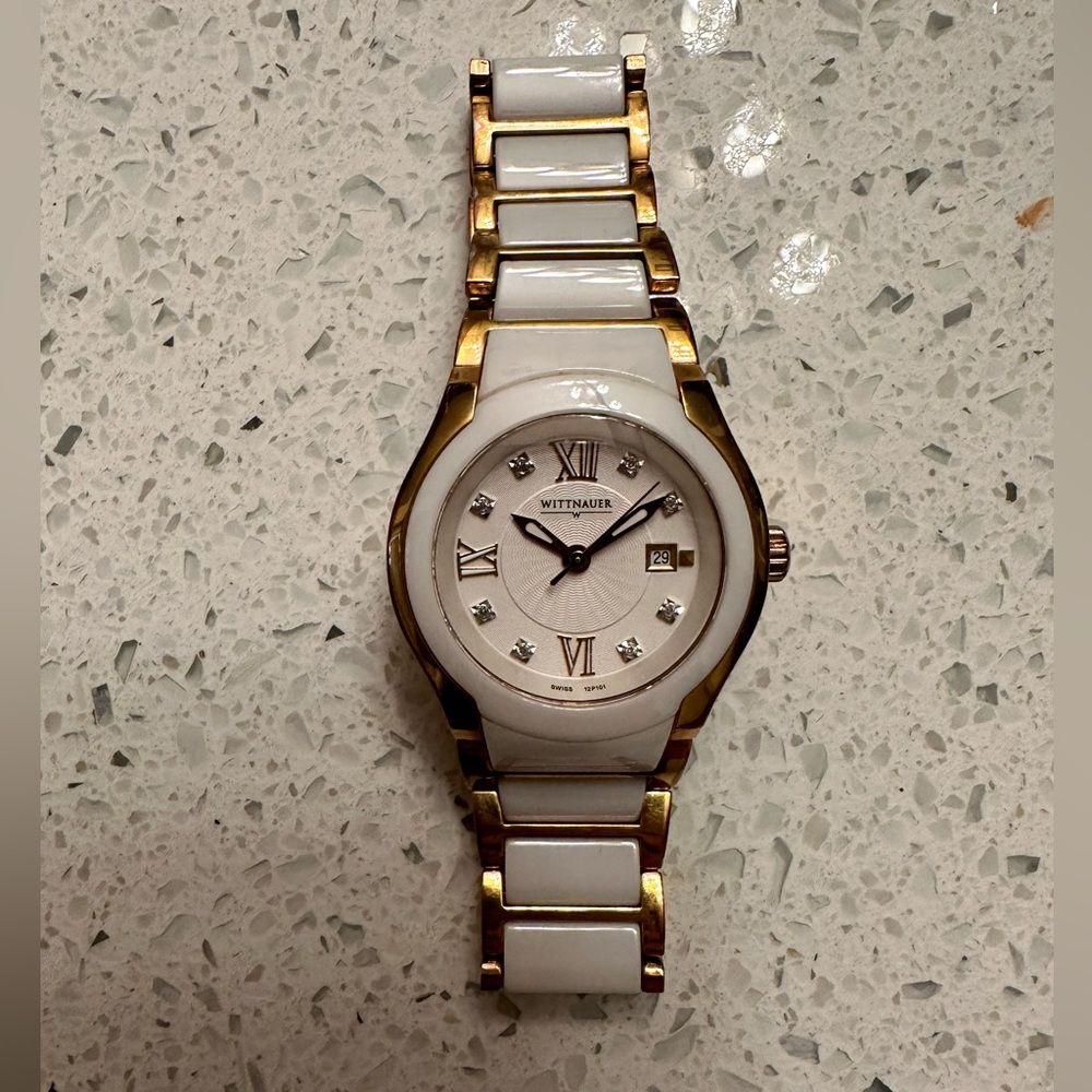 Wittnauer gold and porcelain woman’s watch